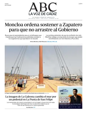 Portada de La Voz de Cádiz, 23 de julio de 2026