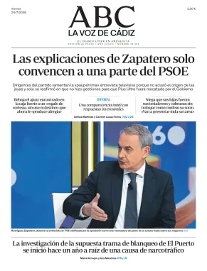 Portada de La Voz de Cádiz, 24 de julio de 2026