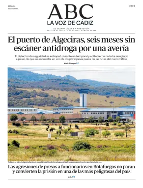 Portada de La Voz de Cádiz, 25 de julio de 2026