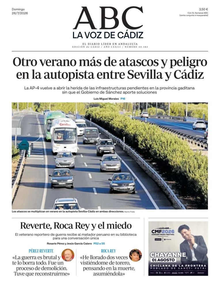 Portada de La Voz de Cádiz
