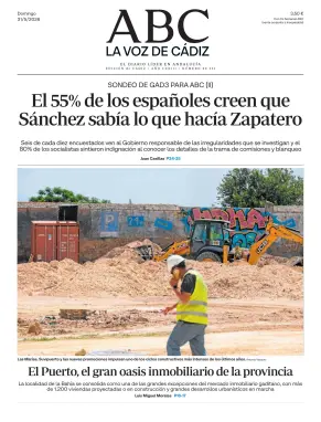 Portada de La Voz de Cádiz, 31 de mayo de 2026