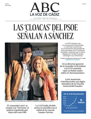 Portada de La Voz de Cádiz, 4 de junio de 2026