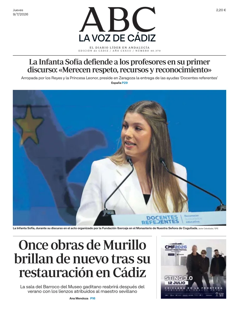 Portada de La Voz de Cádiz