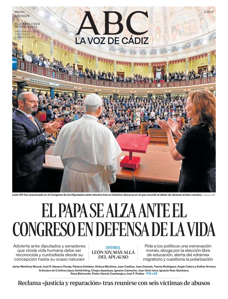 Portada de La Voz de Cádiz