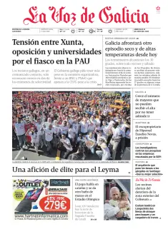 Portada de La Voz de Galicia (A Coruña), 10 de junio de 2026