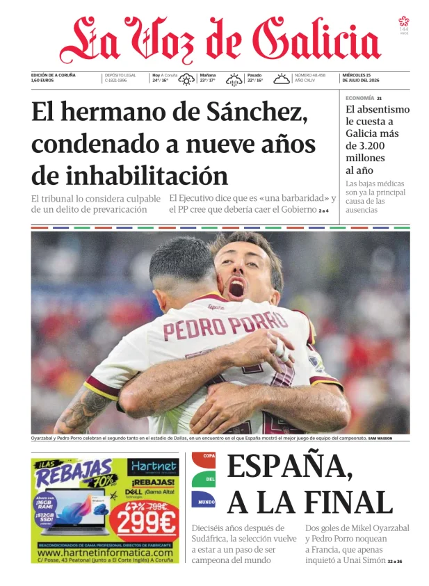 La Voz de Galicia (A Coruña) — 15/07