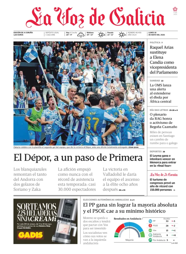 La Voz de Galicia (A Coruña) — 18/05