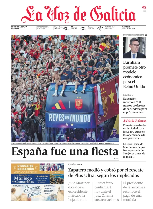 La Voz de Galicia (A Coruña) — 21/07