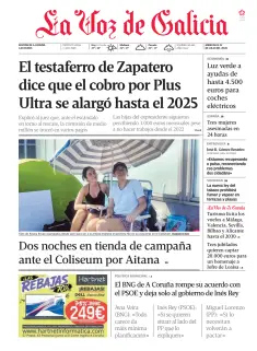 Portada de La Voz de Galicia (A Coruña), 22 de julio de 2026