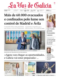 Portada de La Voz de Galicia (A Coruña), 25 de julio de 2026