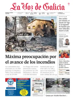 Portada de La Voz de Galicia (A Coruña), 26 de julio de 2026