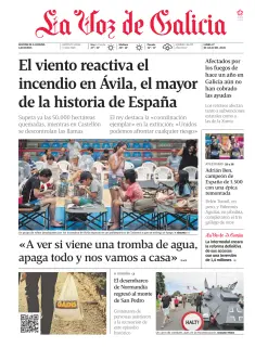 Portada de La Voz de Galicia (A Coruña), 27 de julio de 2026