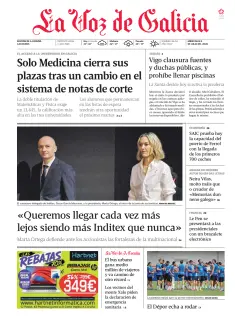 Portada de La Voz de Galicia (A Coruña), 8 de julio de 2026