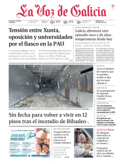Portada de La Voz de Galicia (A Mariña), 10 de junio de 2026