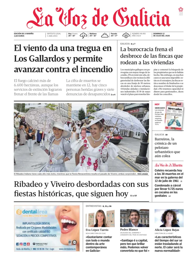 Portada de La Voz de Galicia (A Mariña)