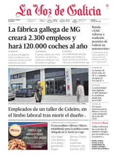 Portada de La Voz de Galicia (A Mariña), 2 de junio de 2026