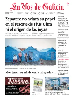 Portada de La Voz de Galicia (A Mariña), 24 de julio de 2026