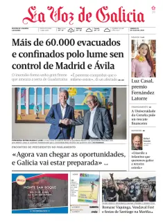 Portada de La Voz de Galicia (A Mariña), 25 de julio de 2026