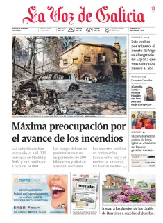 Portada de La Voz de Galicia (A Mariña), 26 de julio de 2026