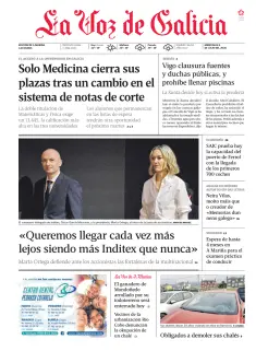 Portada de La Voz de Galicia (A Mariña), 8 de julio de 2026
