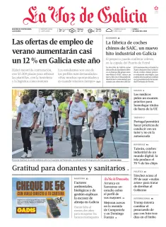 Portada de La Voz de Galicia (Arousa), 1 de junio de 2026