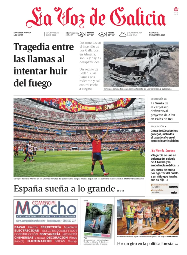 Portada de La Voz de Galicia (Arousa)