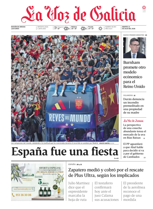 La Voz de Galicia (Arousa) — 21/07