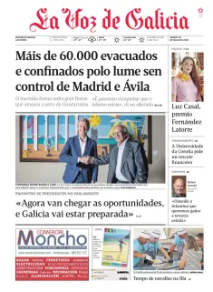 Portada de La Voz de Galicia (Arousa), 25 de julio de 2026