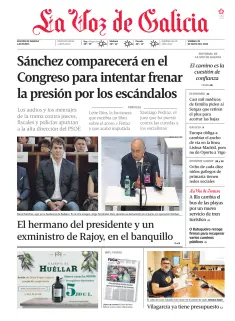 Portada de La Voz de Galicia (Arousa), 29 de mayo de 2026