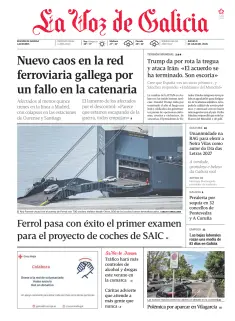 Portada de La Voz de Galicia (Arousa), 9 de julio de 2026
