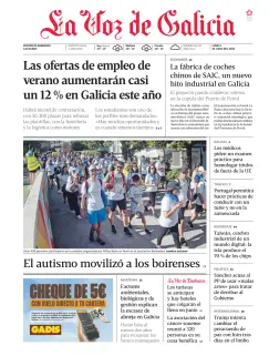Portada de La Voz de Galicia (Barbanza), 1 de junio de 2026