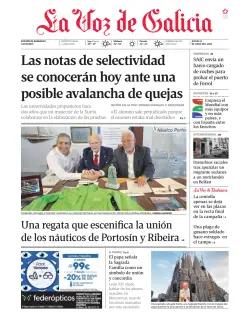 Portada de La Voz de Galicia (Barbanza), 11 de junio de 2026