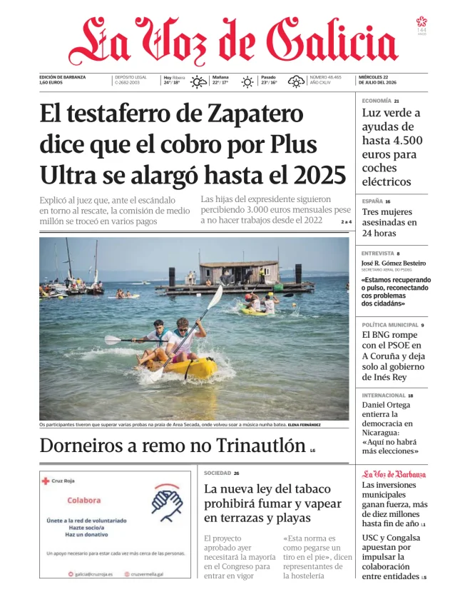 Portada de La Voz de Galicia (Barbanza)