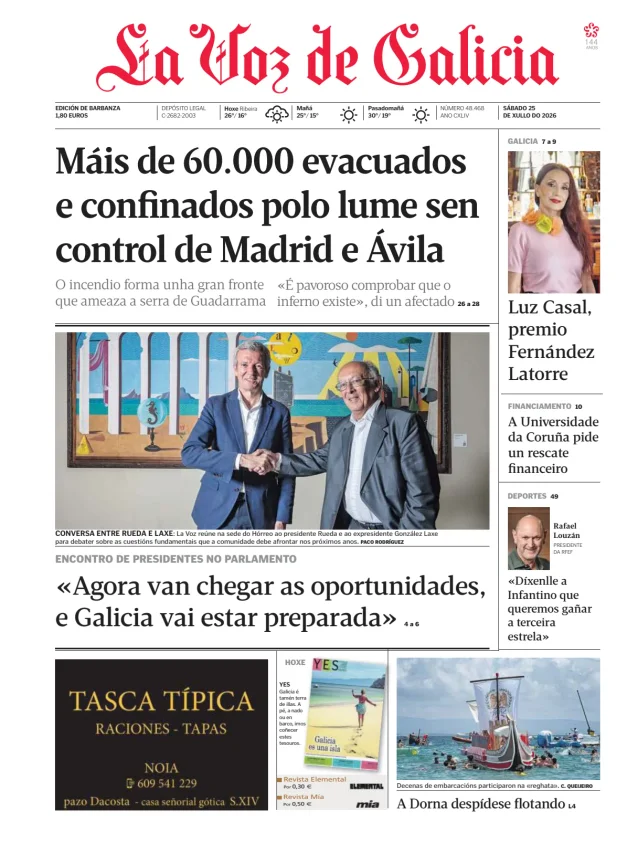 Portada de La Voz de Galicia (Barbanza)
