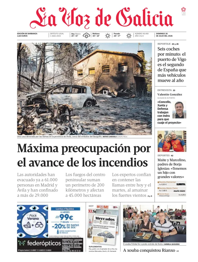 Portada de La Voz de Galicia (Barbanza)