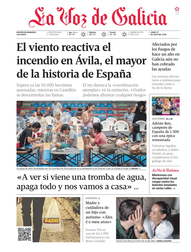 Portada de La Voz de Galicia (Barbanza)