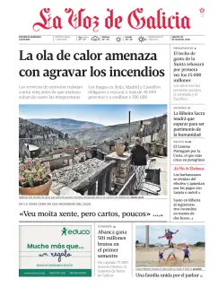 Portada de La Voz de Galicia (Barbanza), 28 de julio de 2026