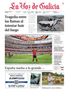 Portada de La Voz de Galicia (Carballo), 11 de julio de 2026