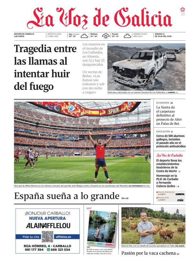 Portada de La Voz de Galicia (Carballo)