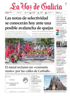 Portada de La Voz de Galicia (Carballo), 11 de junio de 2026
