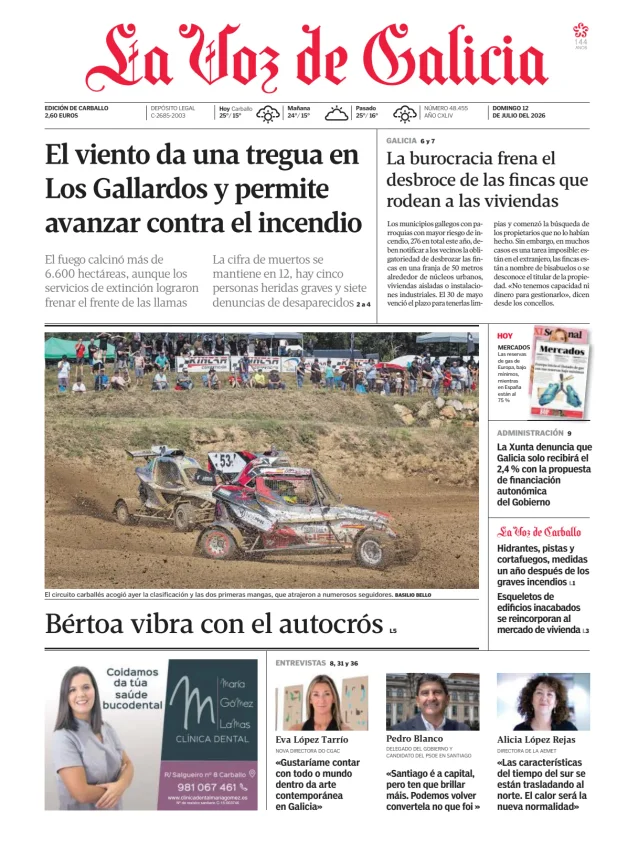 Portada de La Voz de Galicia (Carballo)
