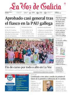 Portada de La Voz de Galicia (Carballo), 12 de junio de 2026