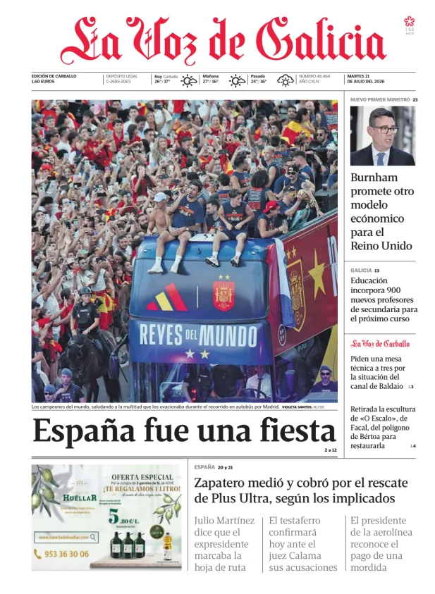 La Voz de Galicia (Carballo) — 21/07