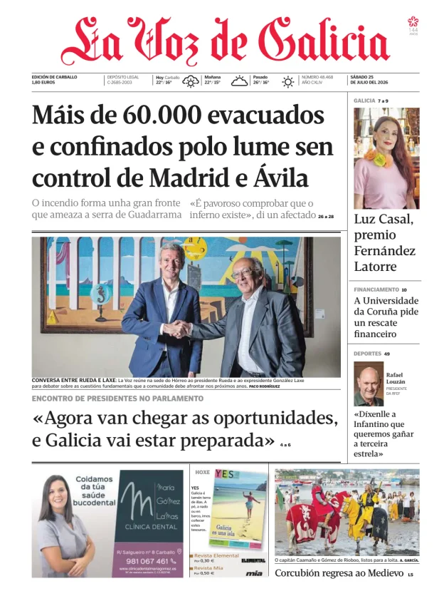 Portada de La Voz de Galicia (Carballo)