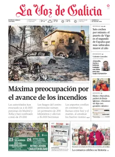 Portada de La Voz de Galicia (Carballo), 26 de julio de 2026