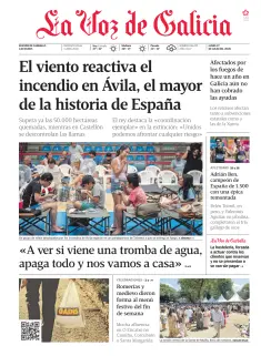 Portada de La Voz de Galicia (Carballo), 27 de julio de 2026
