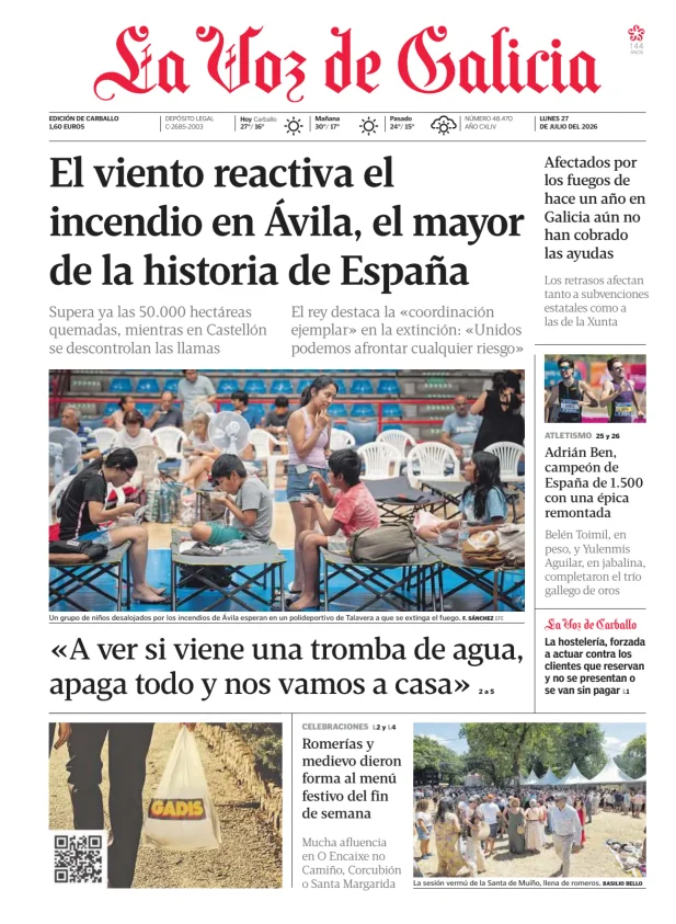Portada de La Voz de Galicia (Carballo)