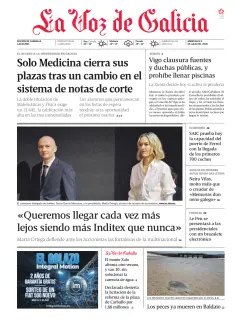 Portada de La Voz de Galicia (Carballo), 8 de julio de 2026