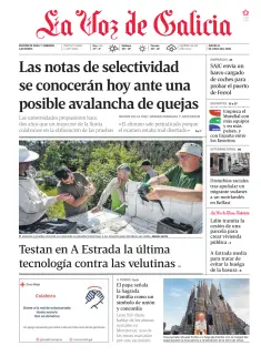 Portada de La Voz de Galicia (Deza y Tabeirós), 11 de junio de 2026