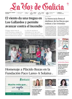Portada de La Voz de Galicia (Deza y Tabeirós), 12 de julio de 2026